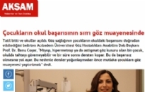aksam.com.tr</br>Çocukların okul başarısı...</br>01.10.2015